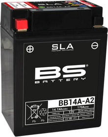 Motorcykelbatteri BS BB14A - A2 SLA (vedligeholdelsesfrit) - Pitboxen.dk