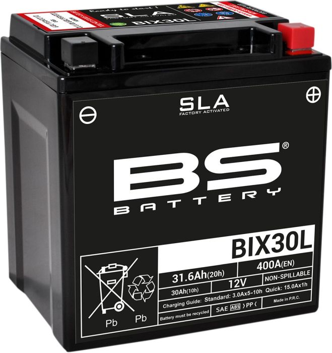 Motorcykelbatteri BS BIX30L SLA (vedligeholdelsesfrit) - Pitboxen.dk