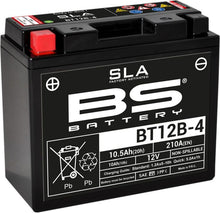 Motorcykelbatteri BS BT12B - 4 SLA (vedligeholdelsesfrit) - Pitboxen.dk