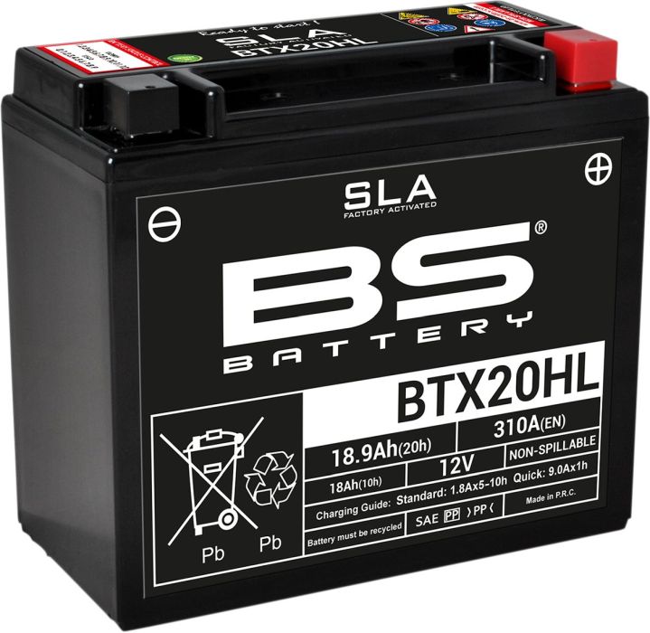 Motorcykelbatteri BS BTX20HL SLA (vedligeholdelsesfrit) - Pitboxen.dk