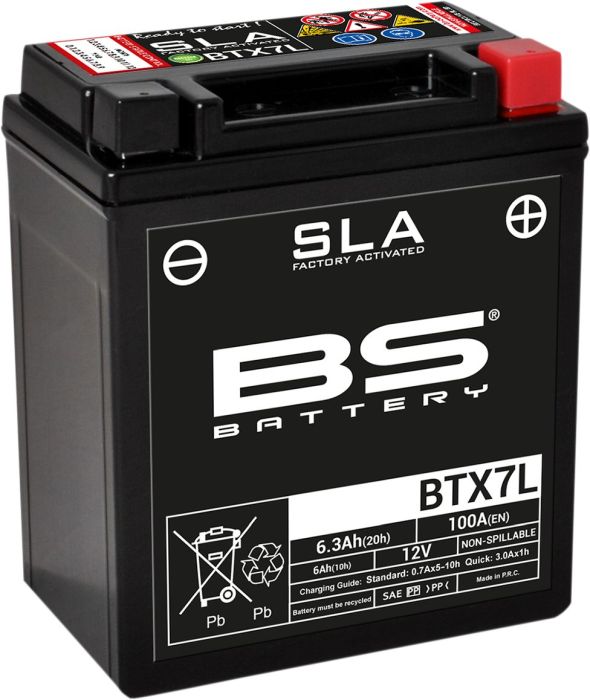 Motorcykelbatteri BS BTX7L SLA (vedligeholdelsesfrit) - Pitboxen.dk