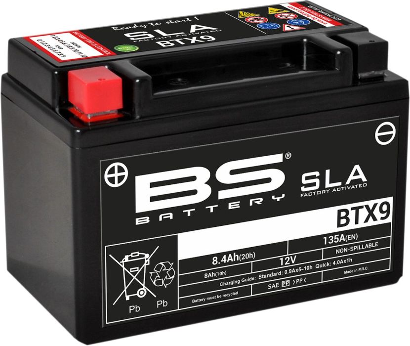 Motorcykelbatteri BS BTX9 SLA (vedligeholdelsesfrit) - Pitboxen.dk