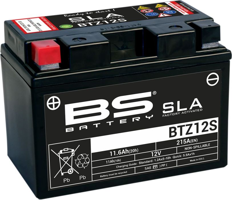 Motorcykelbatteri BS BTZ12S SLA (vedligeholdelsesfrit) - Pitboxen.dk