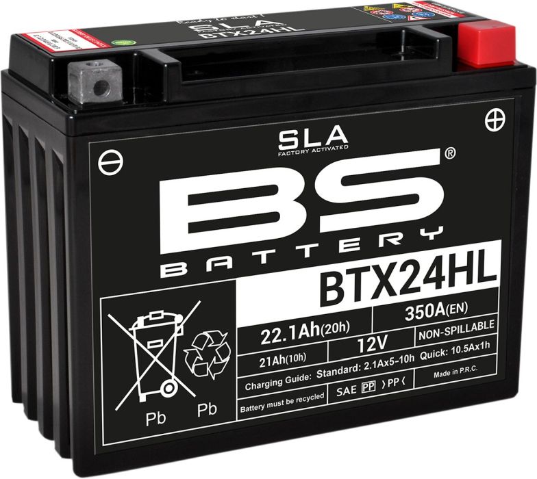 Motorcykelbatteri BTX24HL/B50N18LA/A2/A3 SLA (vedligeholdelsesfrit) - Pitboxen.dk