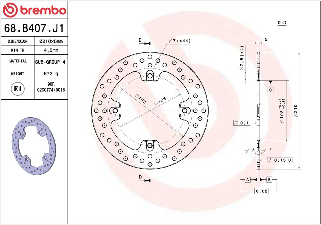 Mv Agusta F4 1000 R 07-13 m.fl. bremseskive bag, ORO fast - Brembo
