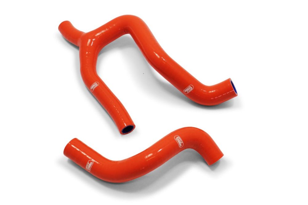 Silikone kølerslanger til KTM EC350F / Huqvarna FC350 m.fl (Se vehicle fitment) - Orange - Pitboxen.dk
