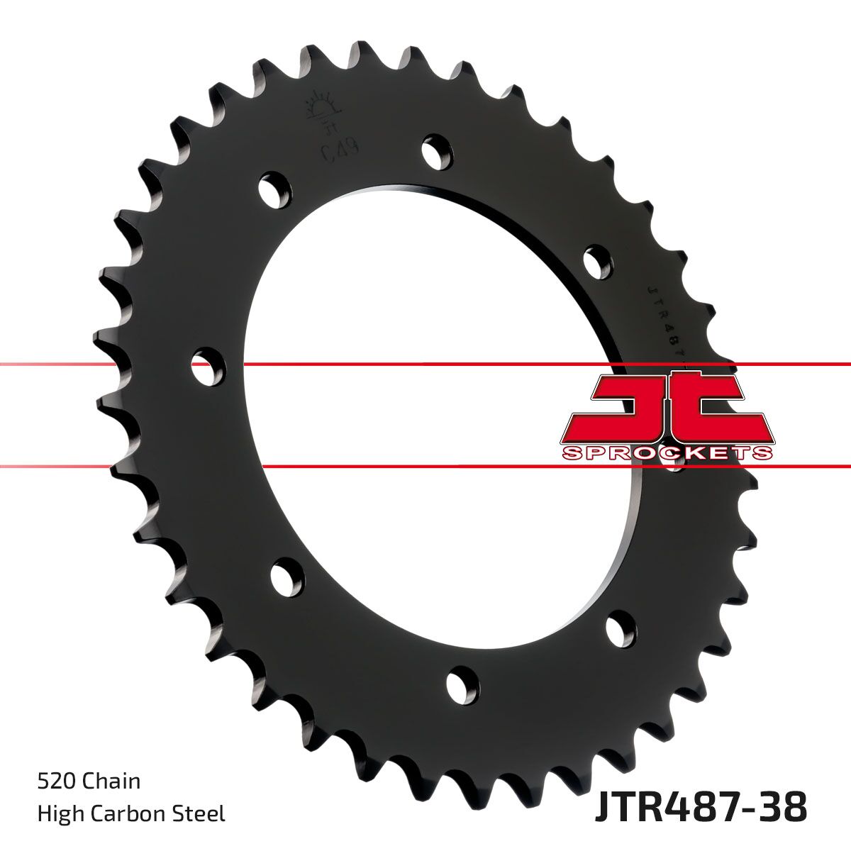 Sort stål bagkædehjul 38T 520 - JTR487.38 - JT Sprockets - Pitboxen.dk