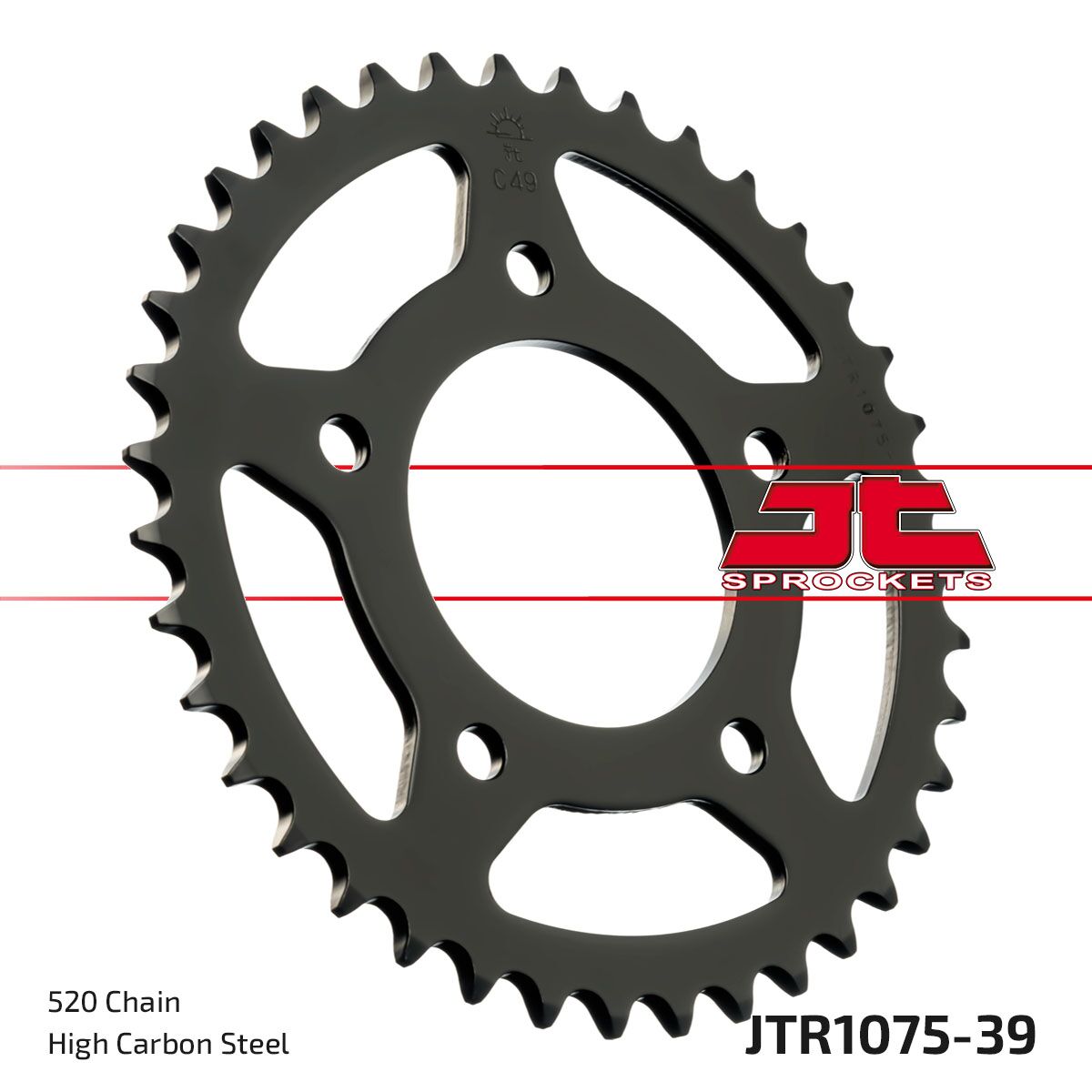 Sort stål bagkædehjul 39T 520 - JTR1075.39 - JT Sprockets - Pitboxen.dk