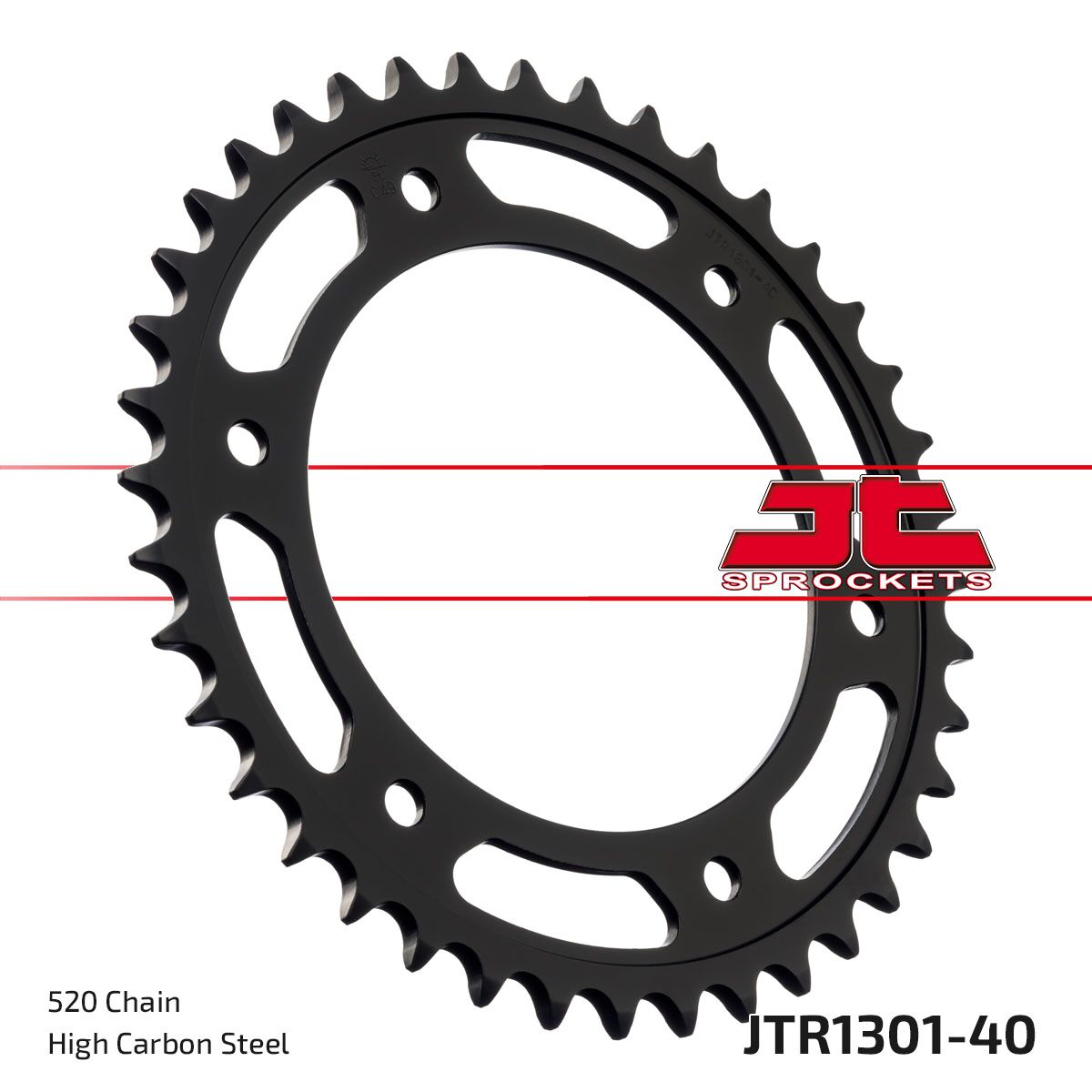 Sort stål bagkædehjul 40T 520 - JTR1301.40 - JT Sprockets - Pitboxen.dk