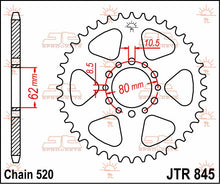 Sort stål bagkædehjul 40T 520 - JTR845.40 - JT Sprockets - Pitboxen.dk
