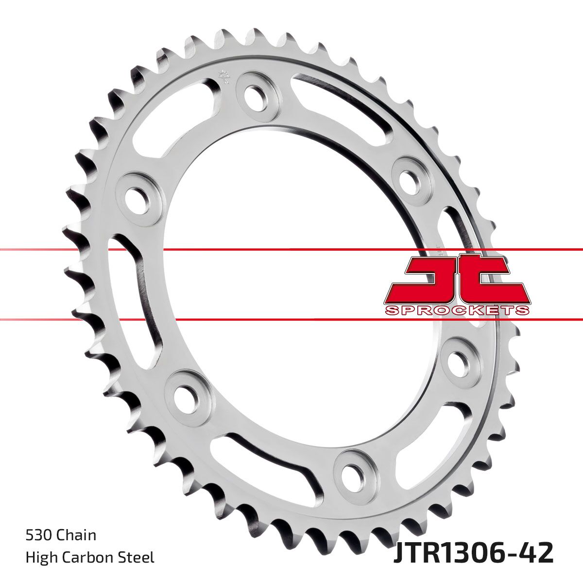Sort stål bagkædehjul 42T 530 - JTR1306.42ZBK - JT Sprockets - Pitboxen.dk