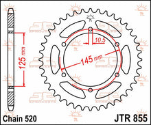 Sort stål bagkædehjul 46T 520 - JTR855.46 - JT Sprockets - Pitboxen.dk