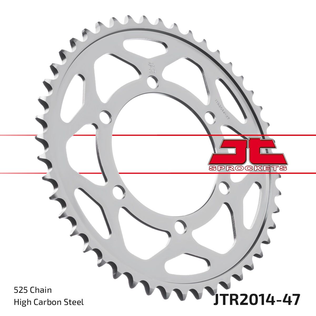 Sort stål bagkædehjul 47T 525 - JTR2014.47ZBK - JT Sprockets - Pitboxen.dk