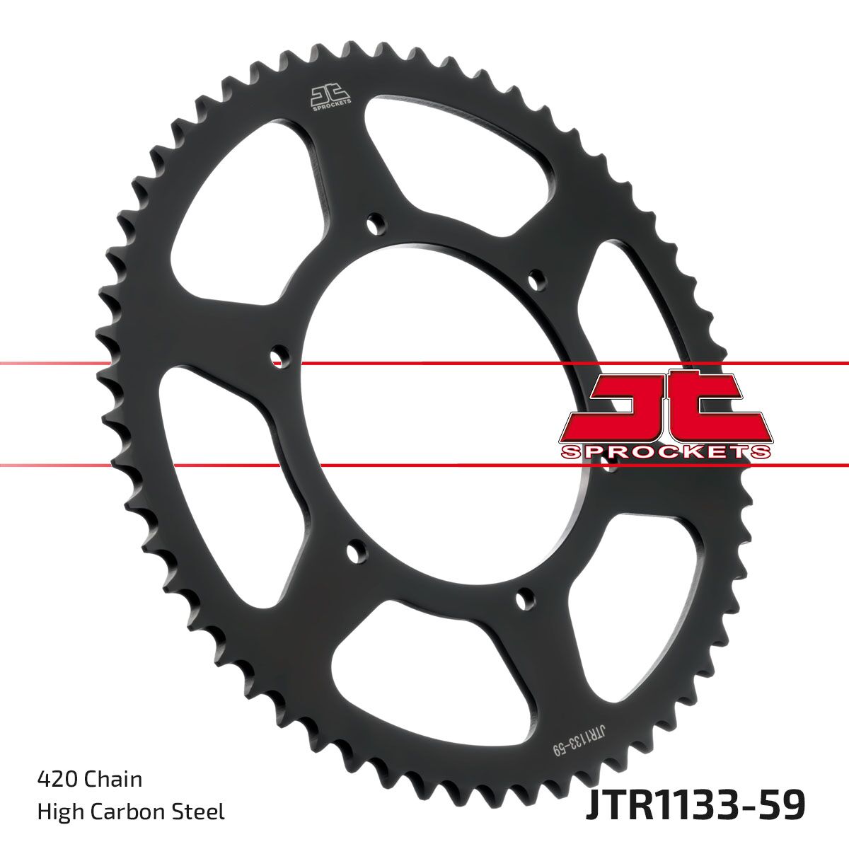 Sort stål kædehjul 59T 420 - JTR1133.59 - JT Sprockets - Pitboxen.dk