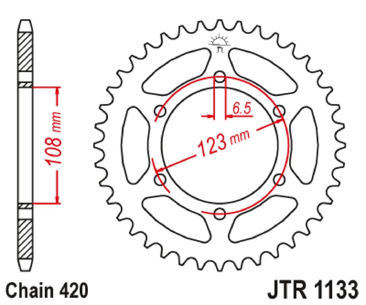 Sort stål kædehjul 59T 420 - JTR1133.59 - JT Sprockets - Pitboxen.dk
