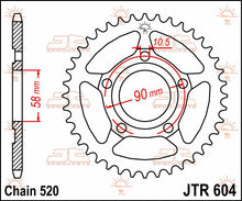 stål bagkædehjul 35T 520 - JTR604.35 - JT Sprockets - Pitboxen.dk