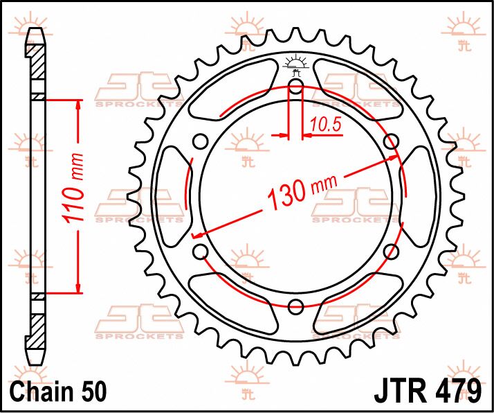 stål bagkædehjul 38T 530 - JTR479.38 - JT Sprockets - Pitboxen.dk