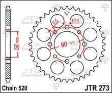 stål bagkædehjul 39T 520 - JTR273.39 - JT Sprockets - Pitboxen.dk