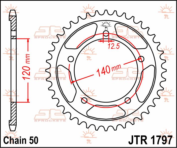 stål bagkædehjul 41T 530 - JTR1797.41 - JT Sprockets - Pitboxen.dk