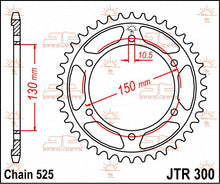 stål bagkædehjul 42T 525 - JTR300.42 - JT Sprockets - Pitboxen.dk