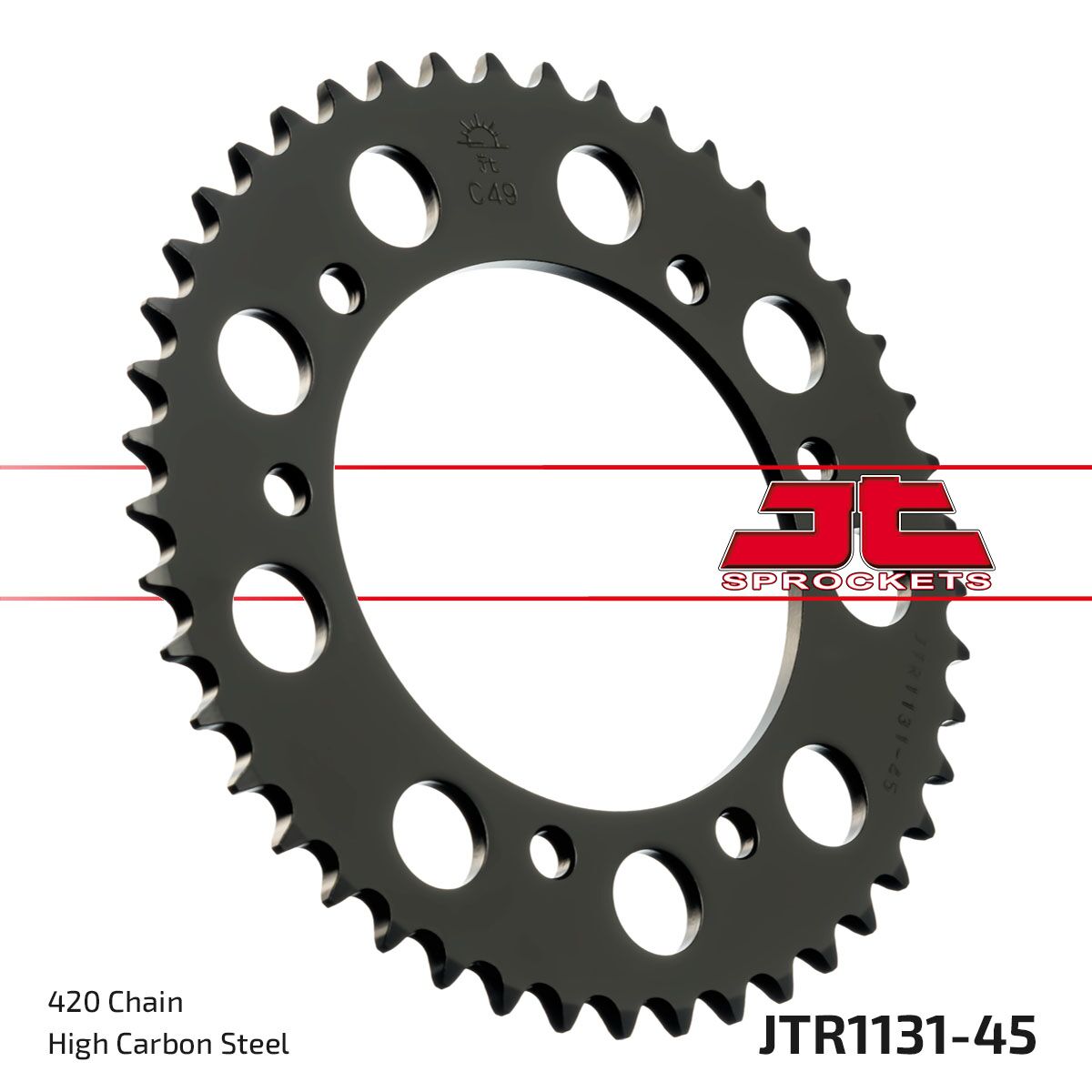 stål bagkædehjul 45T 420 - JTR1131.45 - JT Sprockets - Pitboxen.dk