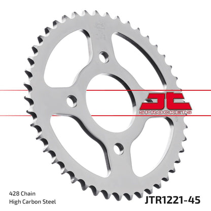 stål bagkædehjul 45T 428 - JTR1221.45 - JT Sprockets - Pitboxen.dk