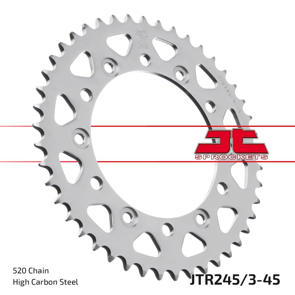 stål bagkædehjul 45T 520 - JTR245/3.45 - JT Sprockets - Pitboxen.dk