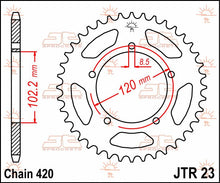 stål bagkædehjul 47T 420 - JTR23.47 - JT Sprockets - Pitboxen.dk