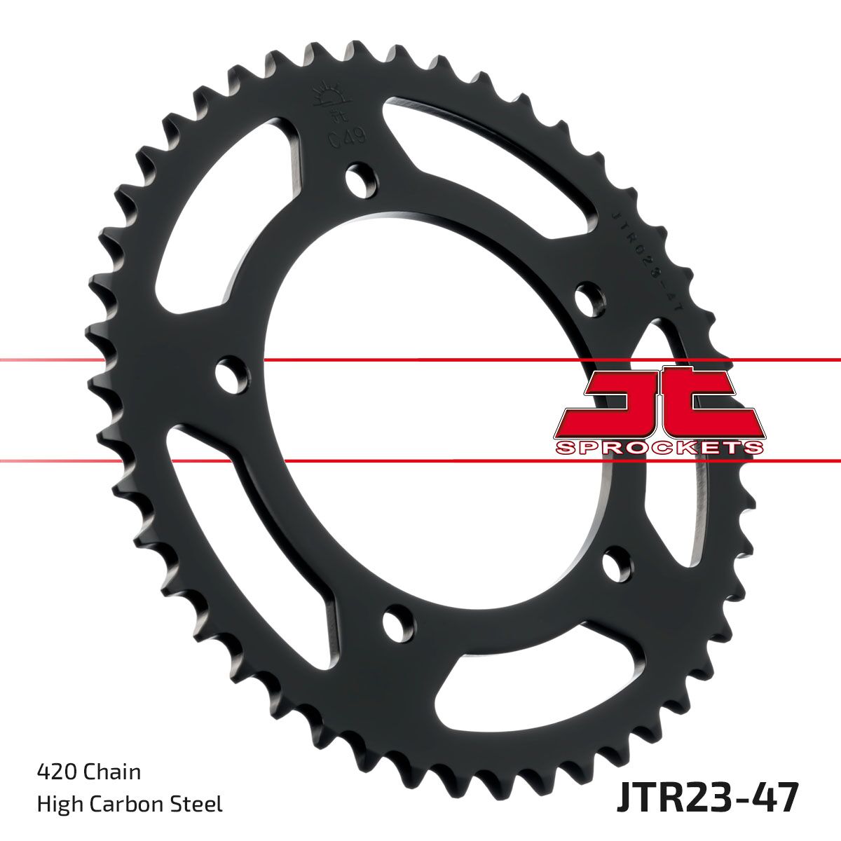 stål bagkædehjul 47T 420 - JTR23.47 - JT Sprockets - Pitboxen.dk