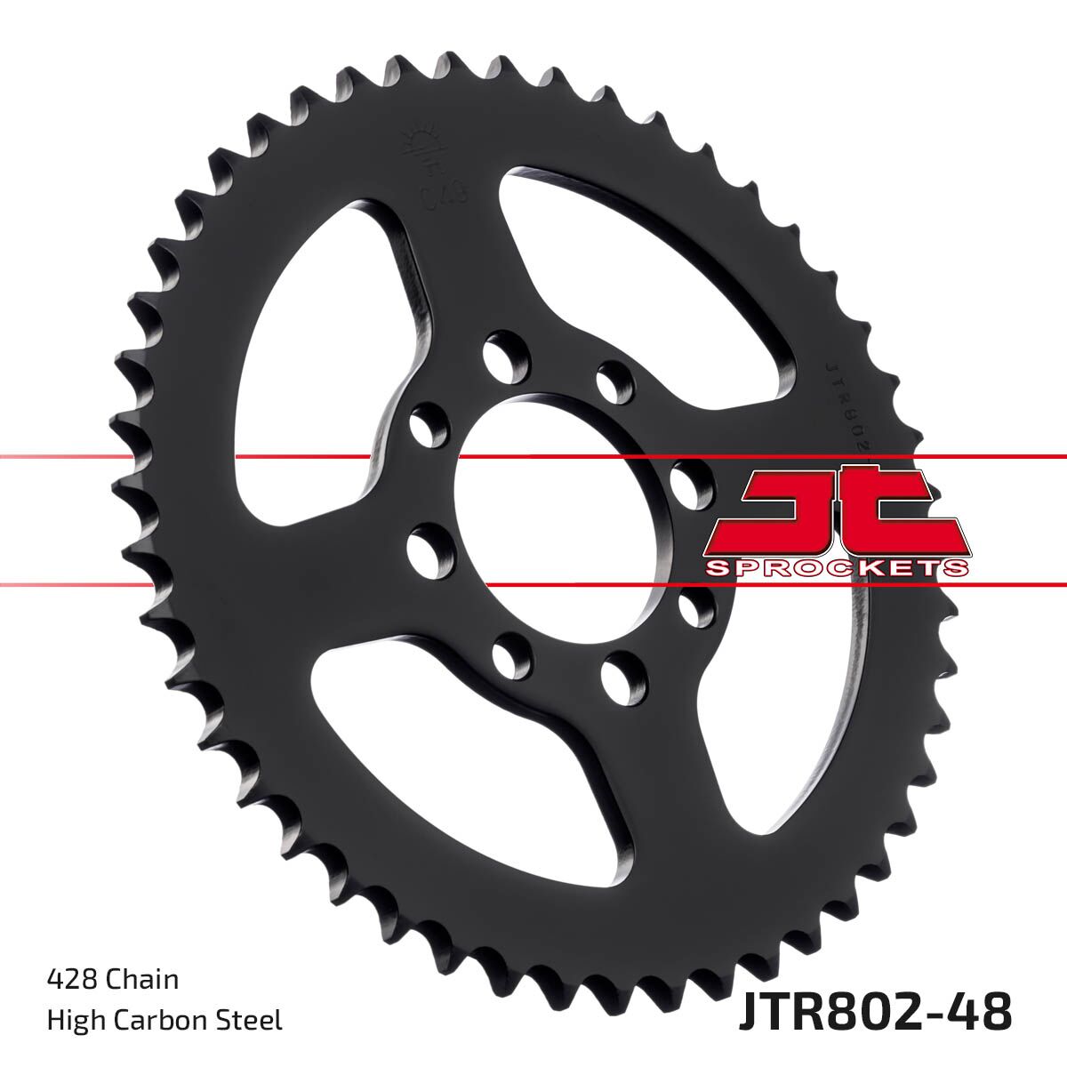 stål bagkædehjul 48T 428 - JTR802.48 - JT Sprockets - Pitboxen.dk