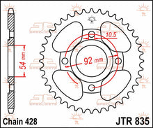 stål bagkædehjul 49T 428 - JTR835.49 - JT Sprockets - Pitboxen.dk