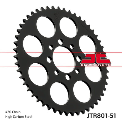 stål bagkædehjul 51T 420 - JTR801.51 - JT Sprockets - Pitboxen.dk
