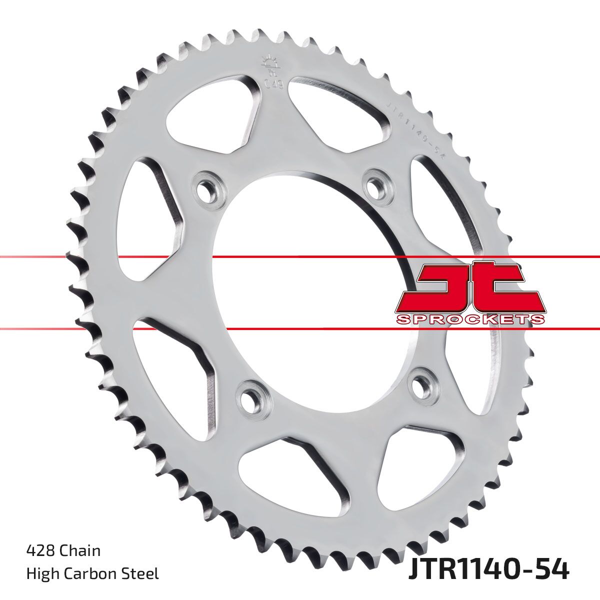 stål bagkædehjul 54T 428 - JTR1140.54 - JT Sprockets - Pitboxen.dk