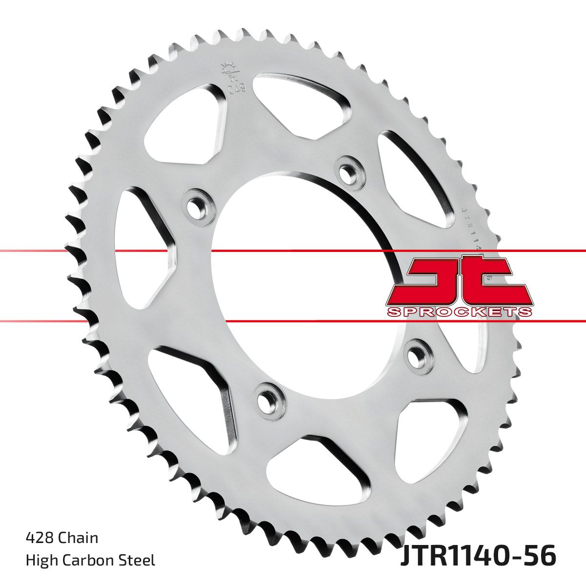 stål bagkædehjul 56T 428 - JTR1140.56 - JT Sprockets - Pitboxen.dk