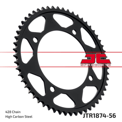 stål bagkædehjul 56T 428 - JTR1874.56 - JT Sprockets - Pitboxen.dk