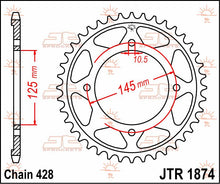 stål bagkædehjul 59T 428 - JTR1874.59 - JT Sprockets - Pitboxen.dk