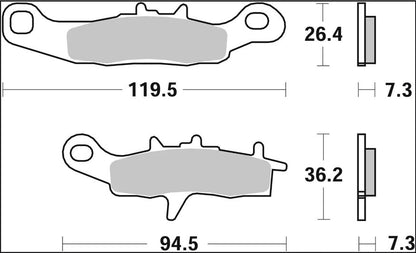 Suzuki Big Wheel 05 - 17 m.fl. bremseklodser, sinter SX Offroad - Brembo - Pitboxen.dk