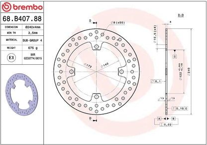 Suzuki RM - Z 450 05 - 17 m.fl. bremseskive bag, ORO fast - Brembo - Pitboxen.dk