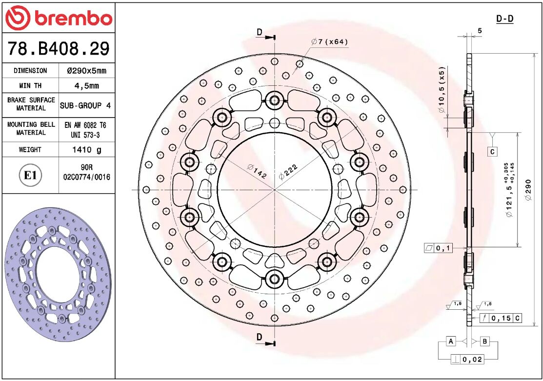 Suzuki SV 650 07 - 23 m.fl. bremseskive for, ORO flydende - Brembo - Pitboxen.dk