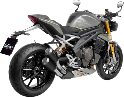 Triumph Speed Triple 1200 RR / RS 21 - 24 Dual slip on udstødning - LeoVince LV - 10 Black - Pitboxen.dk