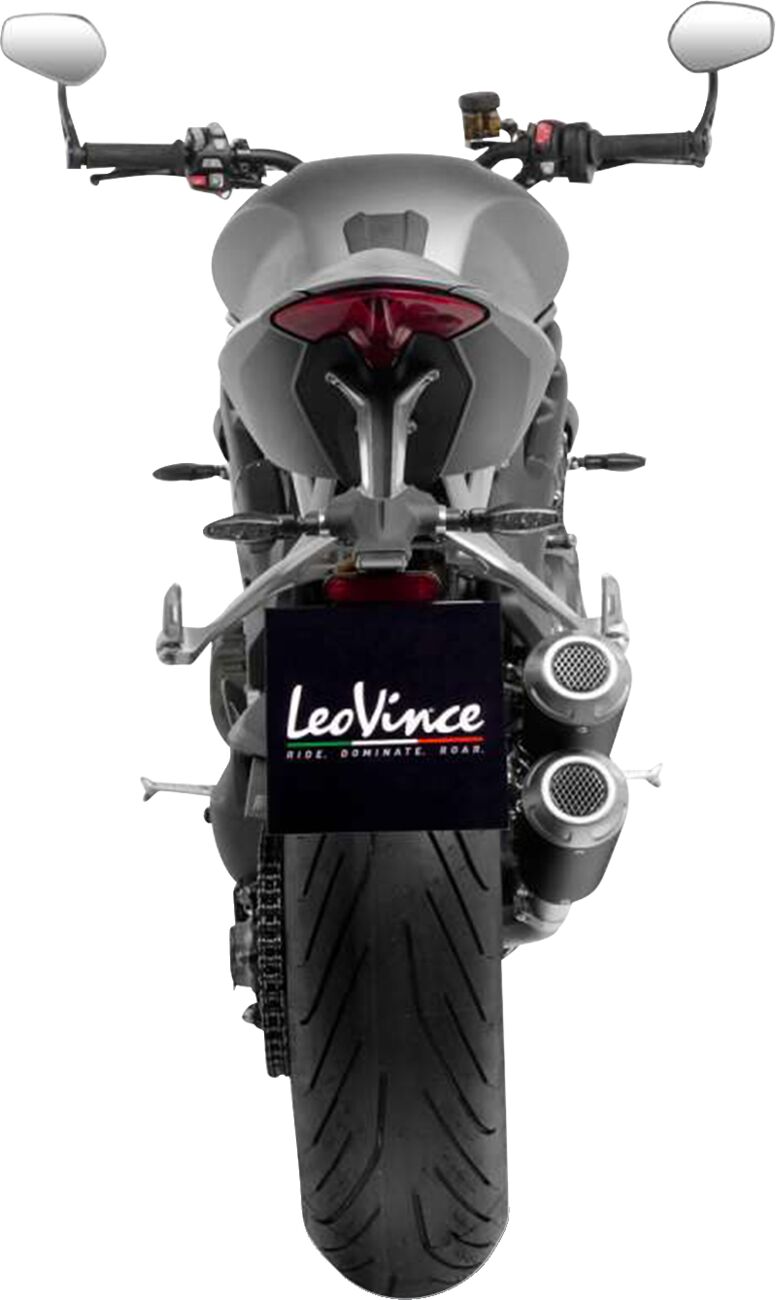 Triumph Speed Triple 1200 RR / RS 21 - 24 Dual slip on udstødning - LeoVince LV - 10 Black - Pitboxen.dk