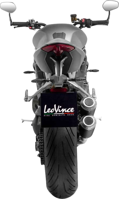 Triumph Speed Triple 1200 RR / RS 21 - 24 Dual slip on udstødning - LeoVince LV - 10 Black - Pitboxen.dk