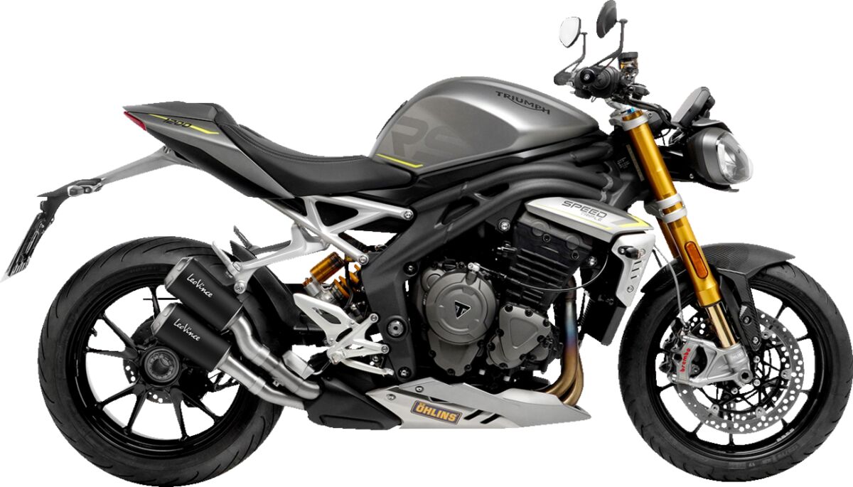 Triumph Speed Triple 1200 RR / RS 21 - 24 Dual slip on udstødning - LeoVince LV - 10 Black - Pitboxen.dk