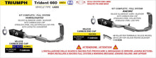 Triumph TRIDENT 660 2025- Arrow udstødning. Slip-on udstødninger, komplette udstødninger, manifold/forrør. Find det hos Pitboxen.dk