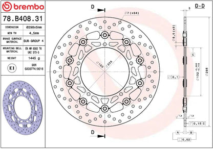 Yamaha MT-09 14-21 m.fl. bremseskive for, ORO flydende - Brembo