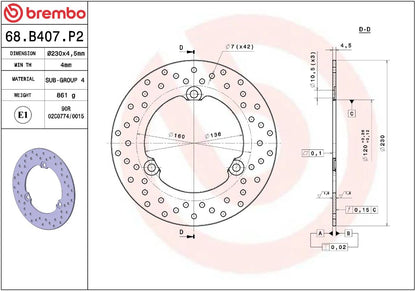 Yamaha NMAX 15-22 m.fl. bremseskive bag, ORO fast - Brembo