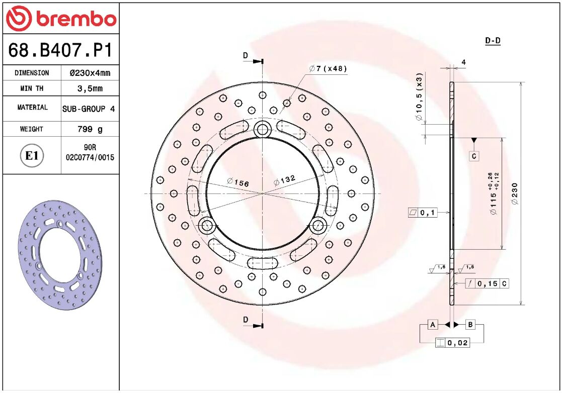 Yamaha NMAX 15-22 m.fl. bremseskive for, ORO fast - Brembo