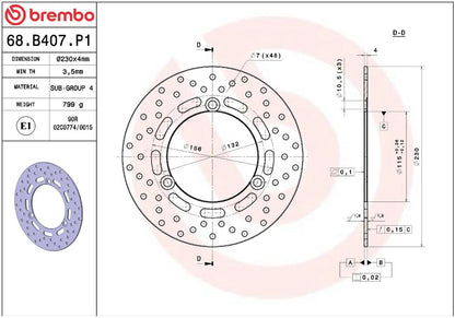 Yamaha NMAX 15-22 m.fl. bremseskive for, ORO fast - Brembo