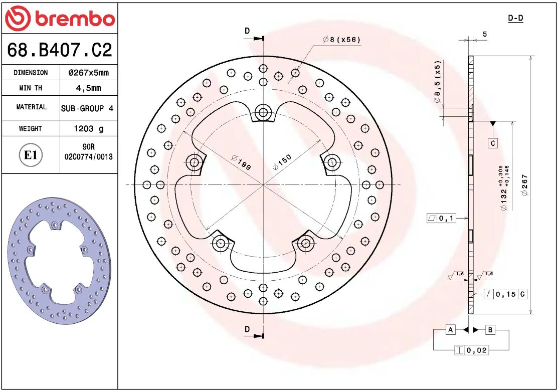 Yamaha X - Max 10 - 16 m.fl. bremseskive for, ORO fast - Brembo - Pitboxen.dk