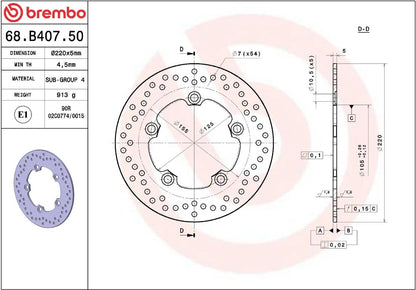 Yamaha YZF - R1 1000 04 - 22 m.fl. bremseskive bag, ORO fast - Brembo - Pitboxen.dk